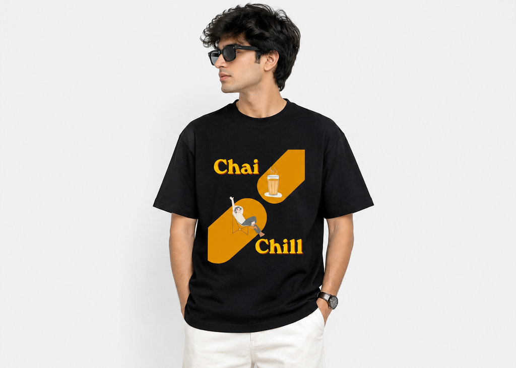 Tea Lovers Printed Oversized Classic T-Shirt For Men's