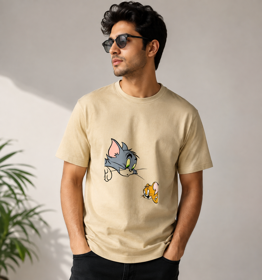 Tom And Jerry Supima Cotton T-Shirt For Men's