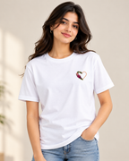 Unisex Supima Cotton Embroidery T-Shirt – Floral Heart
