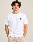 Unisex Supima Cotton Embroidery T-Shirt – Floral Heart
