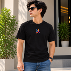 Unisex Crew Neck T-Shirt with Colorful Bird Embroidery