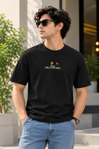 Unisex Basic T-Shirt with Cute Scooter Embroidery