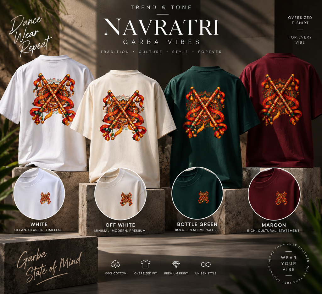 Navratri Special Dandiya – Unisex Oversized T-Shirt